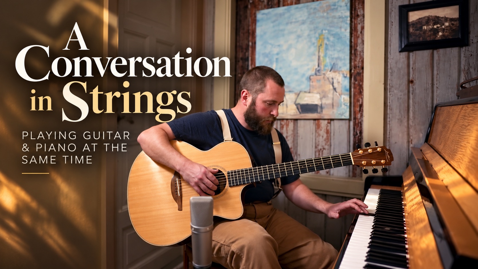 Artwork for A Conversation in Strings | Playing Guitar & Piano at the Same Time | Erik Averdal